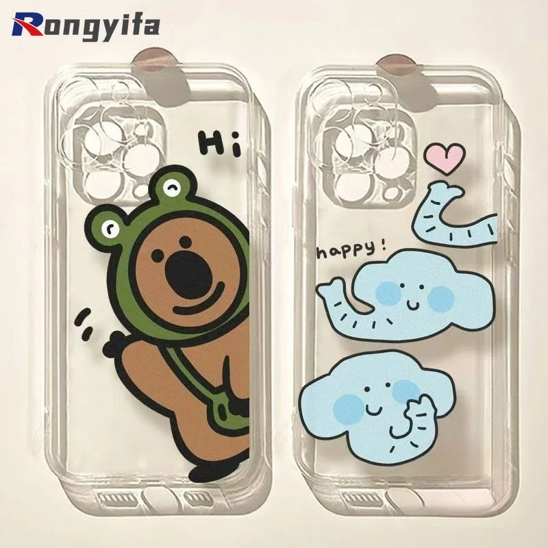 For OPPO A31 2020 A36 A76 A37 Neo 9 A38 A18 A39 A57 A57s A57E A3s A12E A92 A72 A52 5G 4G Phone Case Koala Bear Two Cartoon Cover