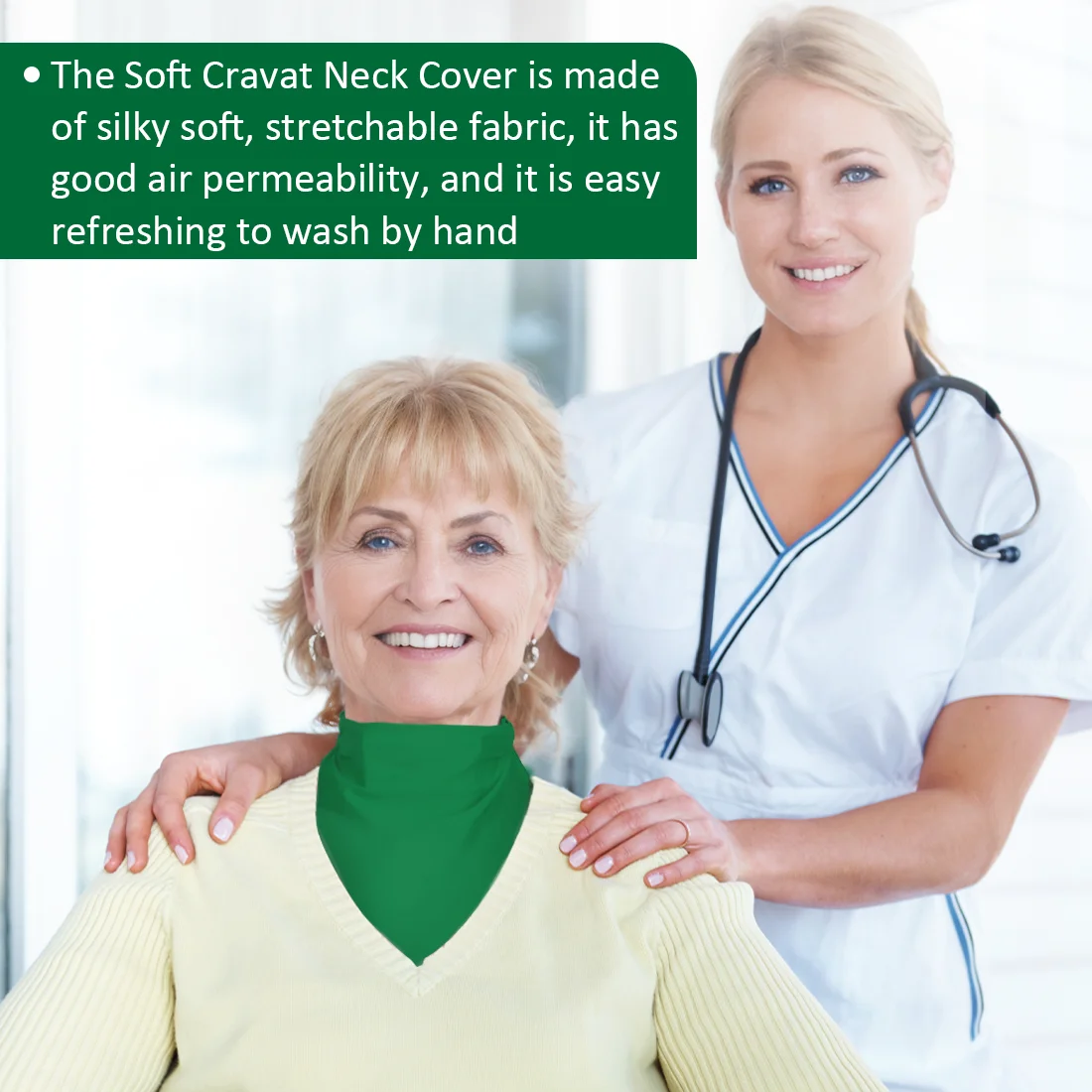Ehucon Silk Soft Tracheostomy Neck Stoma Cover,Tracheostomy Neck Trachea Protector,Breathable Laryngectomy Cover 1 or 2PCS