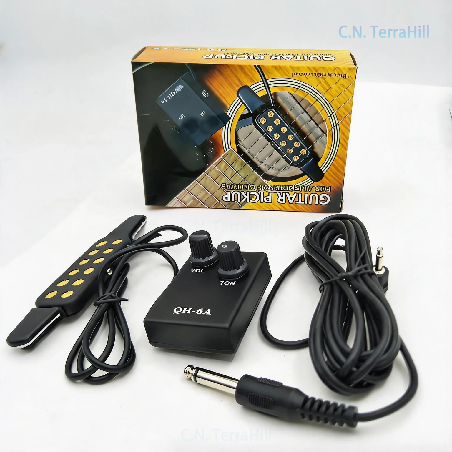 Guitar Pickup QH-6A Gold No-Drill Electric Guitar Amplifier Accessory Universal