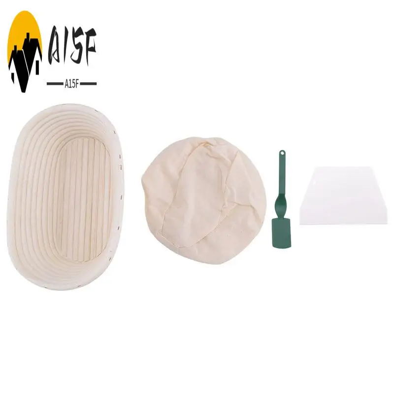 

A15F-овальная корзина для расстойки хлеба, корзина для расстойки хлеба ручной работы Banneton с хлебом, скребок для теста, салфетка для расстойки