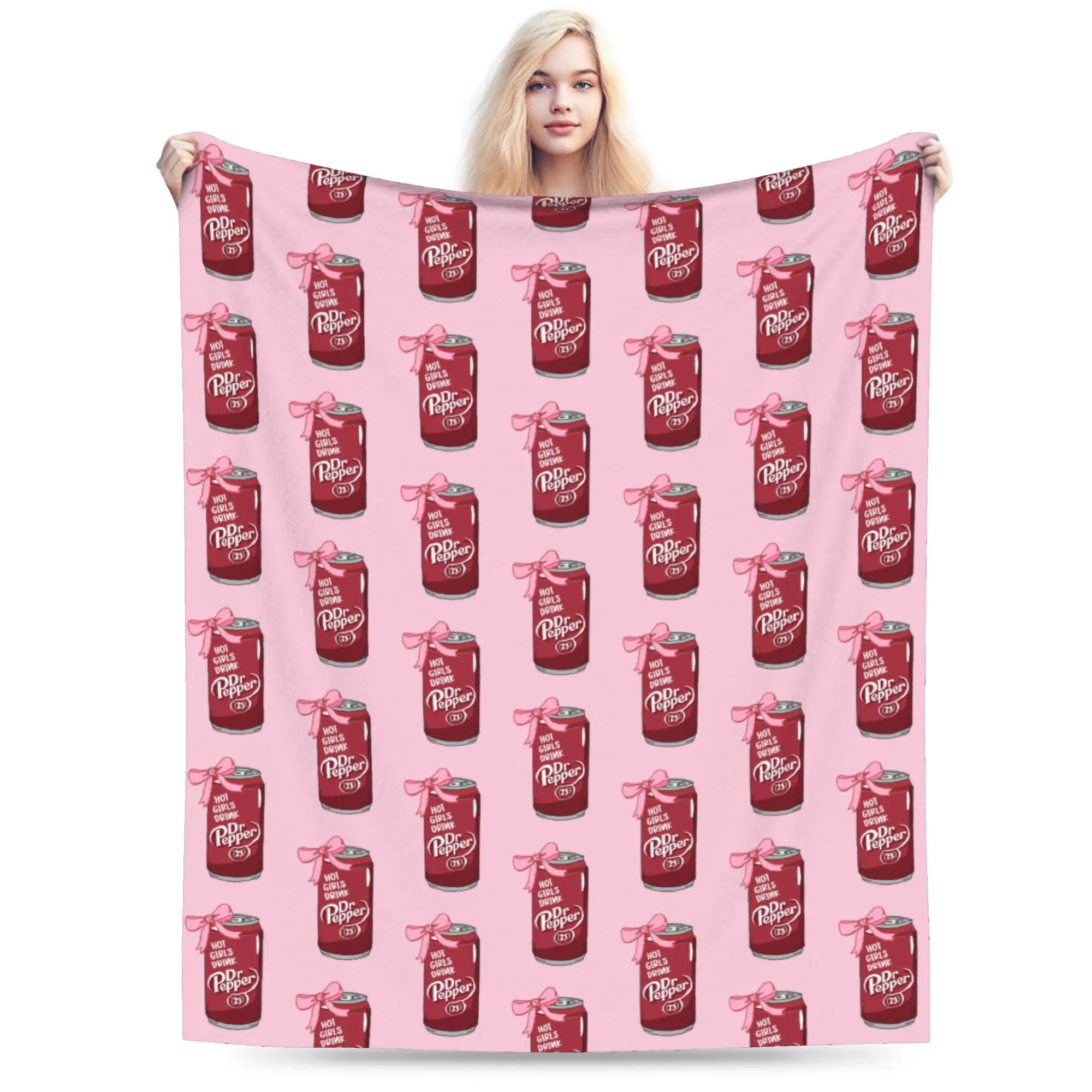 Custom Unique Peppers Print Blanket 3D Print Soft Flannel Fleece Warm Dr. Soda Est Throw Blankets for Travel Bed Sofa Bedspreads