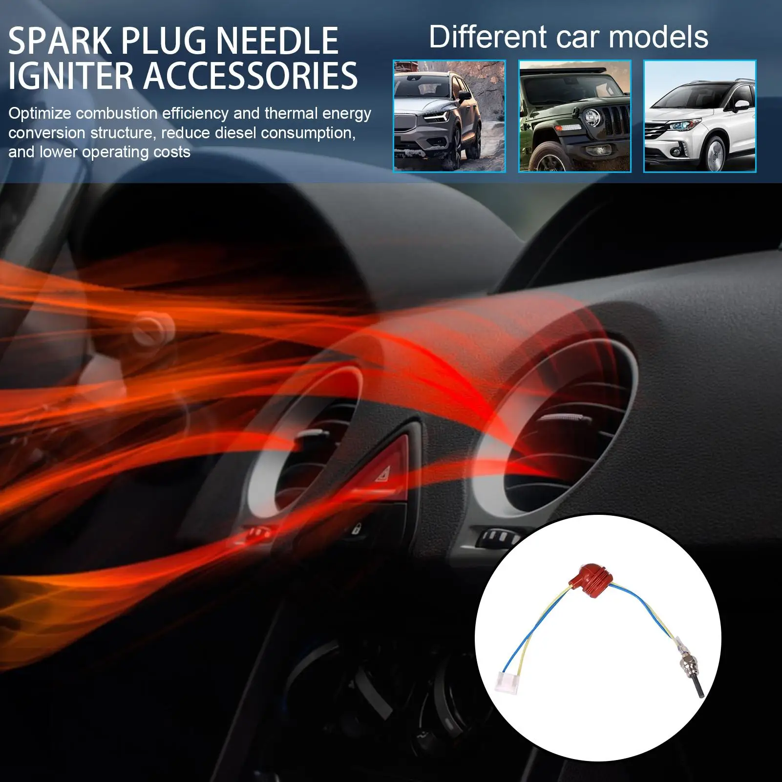 Glow Plug Igniter 12V/24V Efficient Ignition Needle Parking Heater Accessory For Electrical System Automotive Car Engine RV