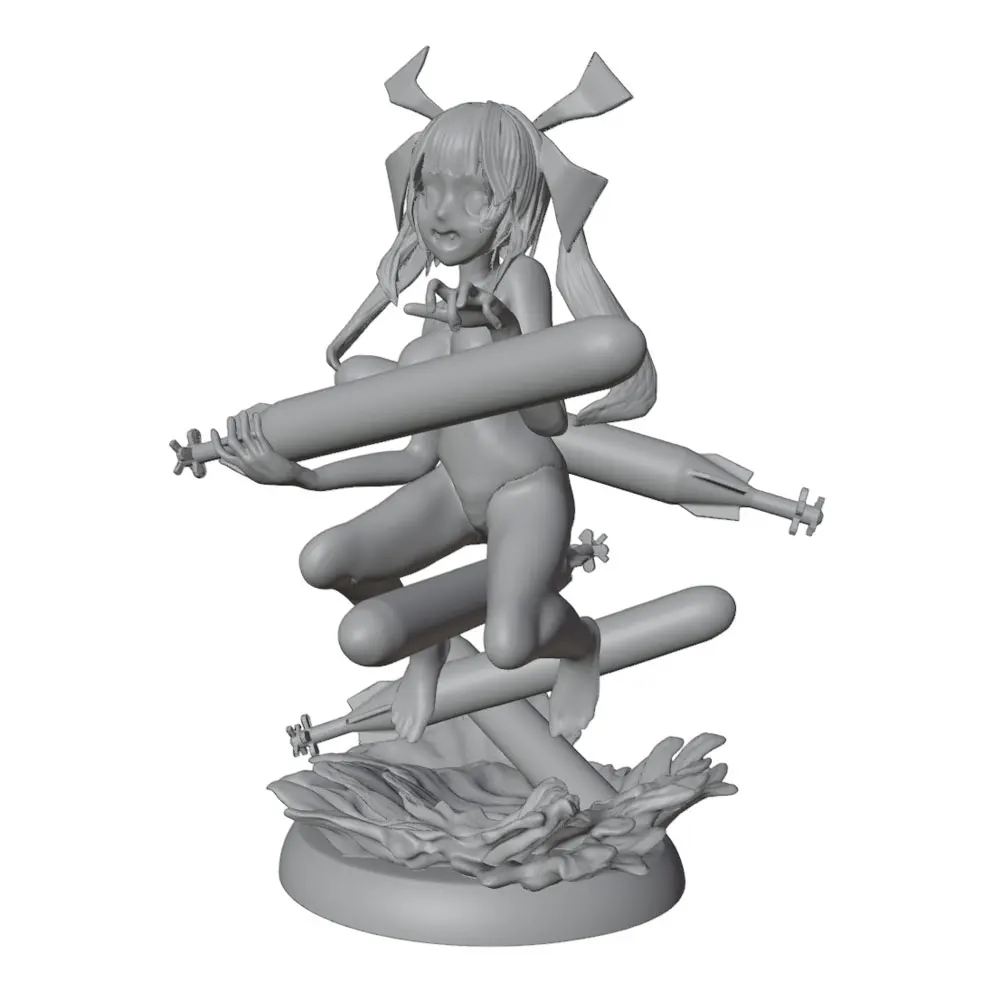 1/24/6 cute torpedo girl in swimsuit, cute girl with smart posture resin model kit, GK mini 3D printed model statue, not colored