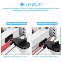 2pcs Adjustable Sliding Durable Aluminum Alloy Easy Install Universal Fit Security Bars Window Stoppers For Home Window Safety