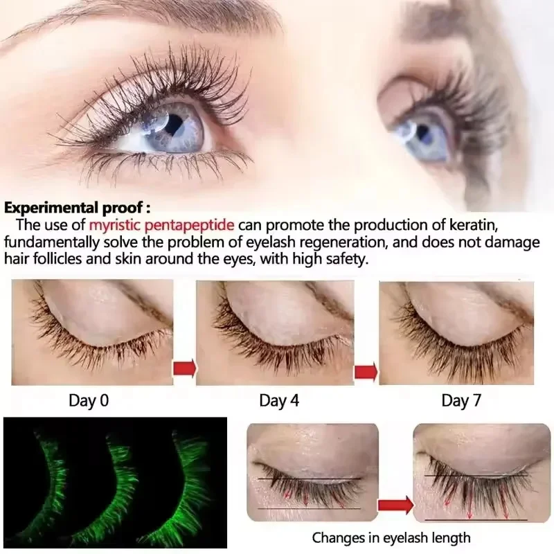 Sérum 2 en 1 à croissance rapide des cils, 7 jours, rehausseur de cils naturel, plus long et plus complet, traitement des cils frisés, soins des yeux, maquillage, nouveau