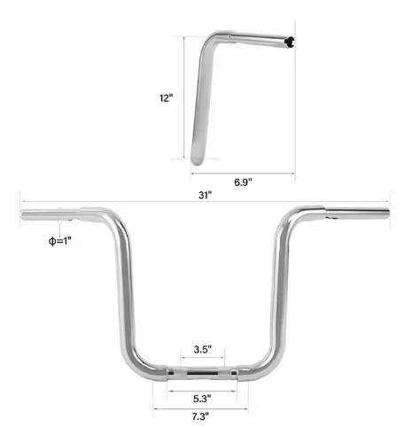 

Chrome 10/12/14/16/18'' Ape 1-1/4" Hanger Handlebar Fit For Harley FLST FXST