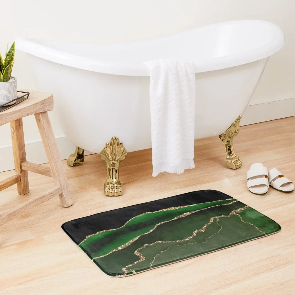 

Emerald Green Faux Malachite Marble Bath Mat Rug Foot Toilet Carpet Bathroom Carpets Bathrooms Accessories Novelties Mat