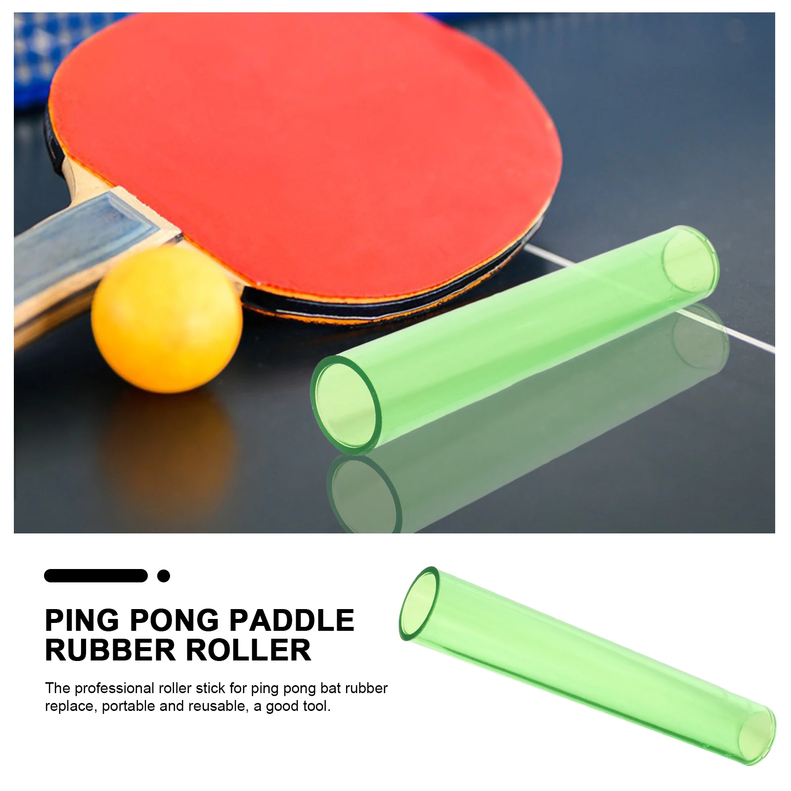 

Pong Paddle Rubber Roller Professional Glue Stick PVC Plastic Bat Supplies Easy Replacement Lightweight Design