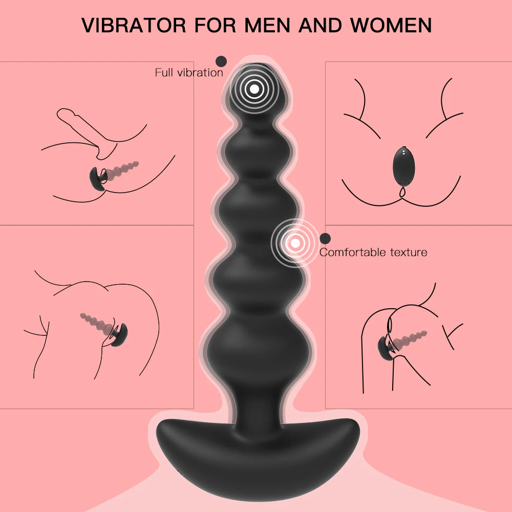 Wireless Remote Anal Vibrator Prostate Massager Anal Beads Butt Plug Sex Toy for Women Men Masturbator Dildo Vibrator Stimulator