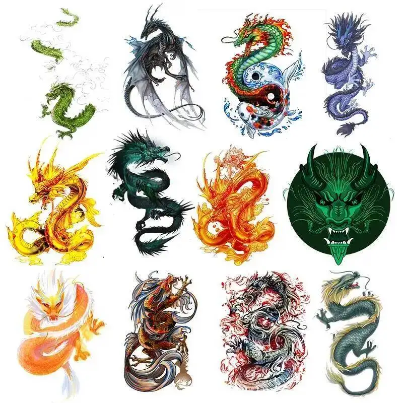 Fine Punk Dragon Pterodactyl Iron On Patches For DIY Heat Transfer Clothes T-shirt Thermal Transfer Stickers Decor Printing