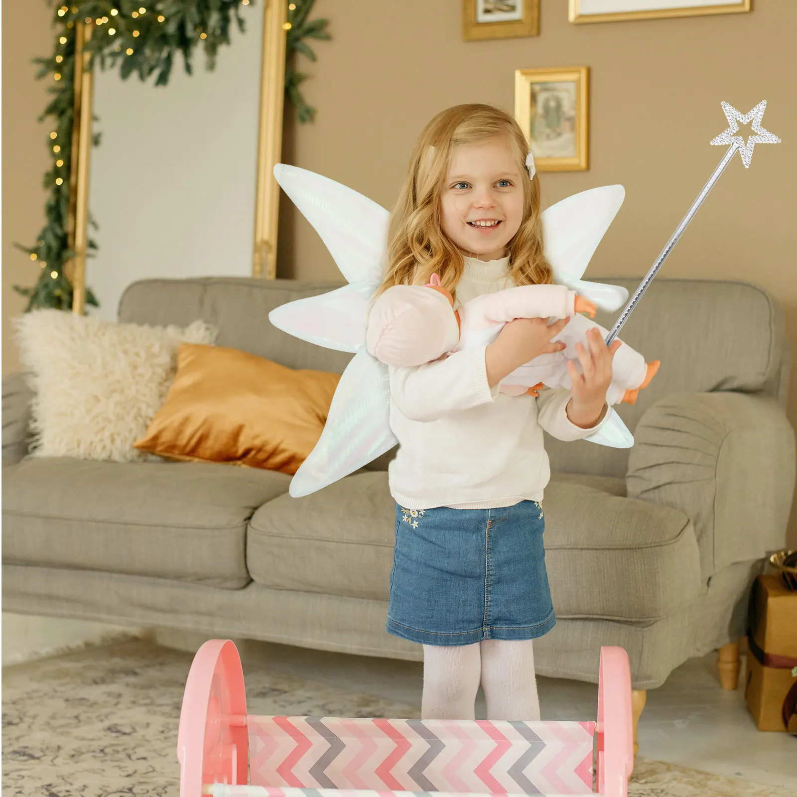 1 zestaw Skrzydełki Wróżki Lekkie Akcesoria Kostiumowe Rekwizyty do Cosplay na Imprezę Przebranie Świąteczne Maskaradę