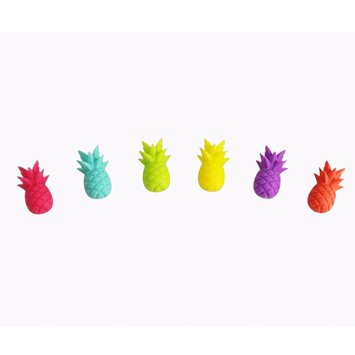 Creative Silicone Pineapple Wine Glass Label Party Wine Glass Beverage Recognizer Cup Resolution Label Six per Set