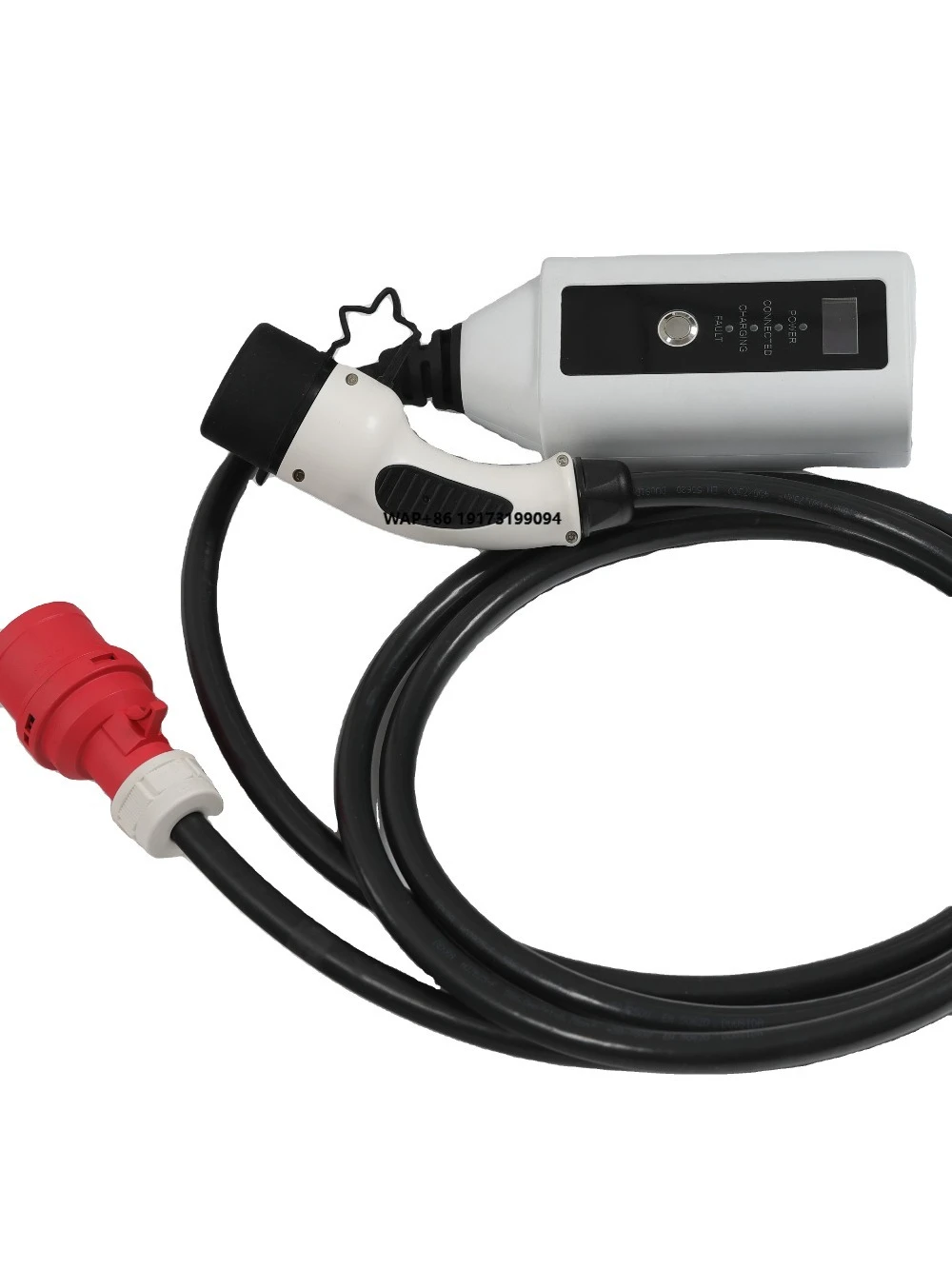 

22KW Type 2 Electric Car Vehicle EV Charger with Red CEE Plug 32A Adjustable 16.4ft EV Cable Charging Connector