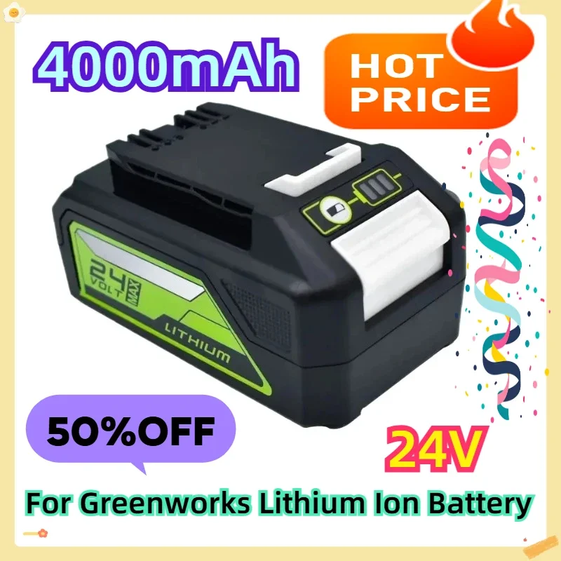 For Greenworks Lithium Ion Battery 24V 4.0AH