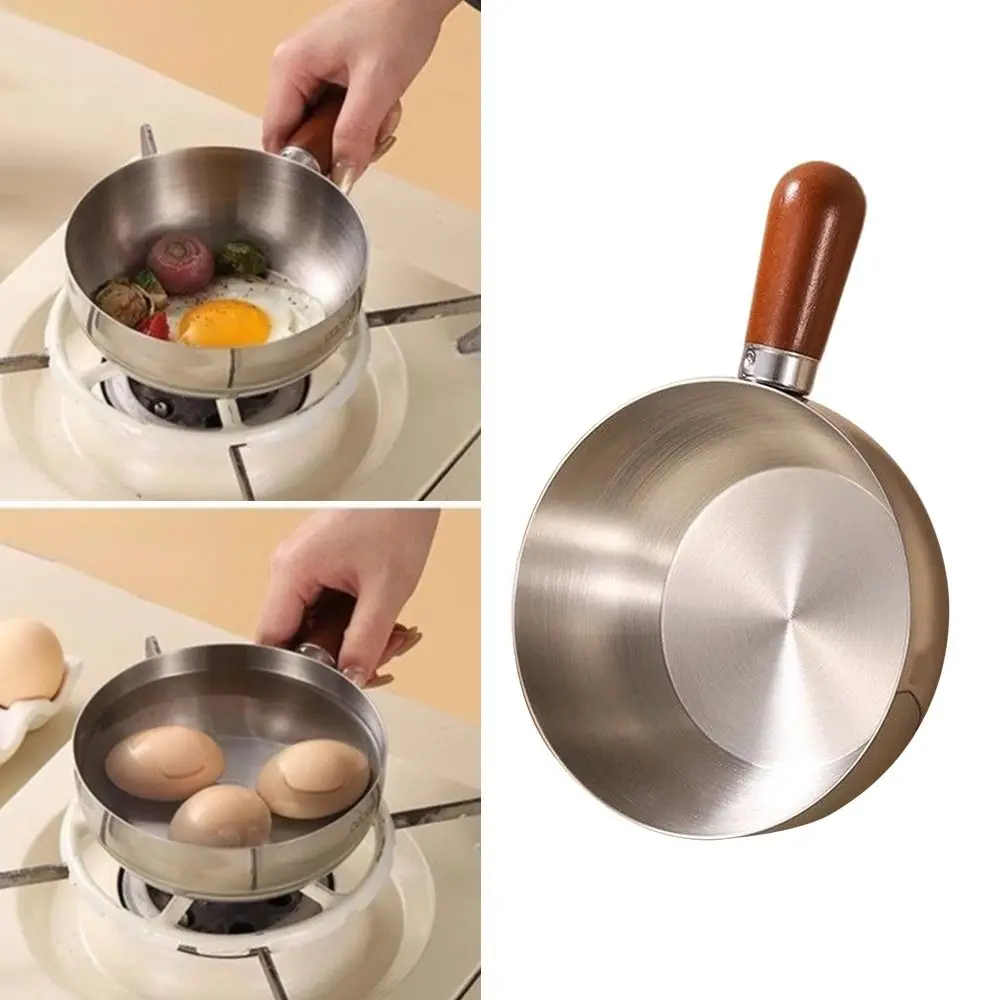 Simple 304 Stainless Steel Complementary Food Pot Removable Handle Bowl Round Salad Bowl Silver 0 Coating Mixing Bowl Housework