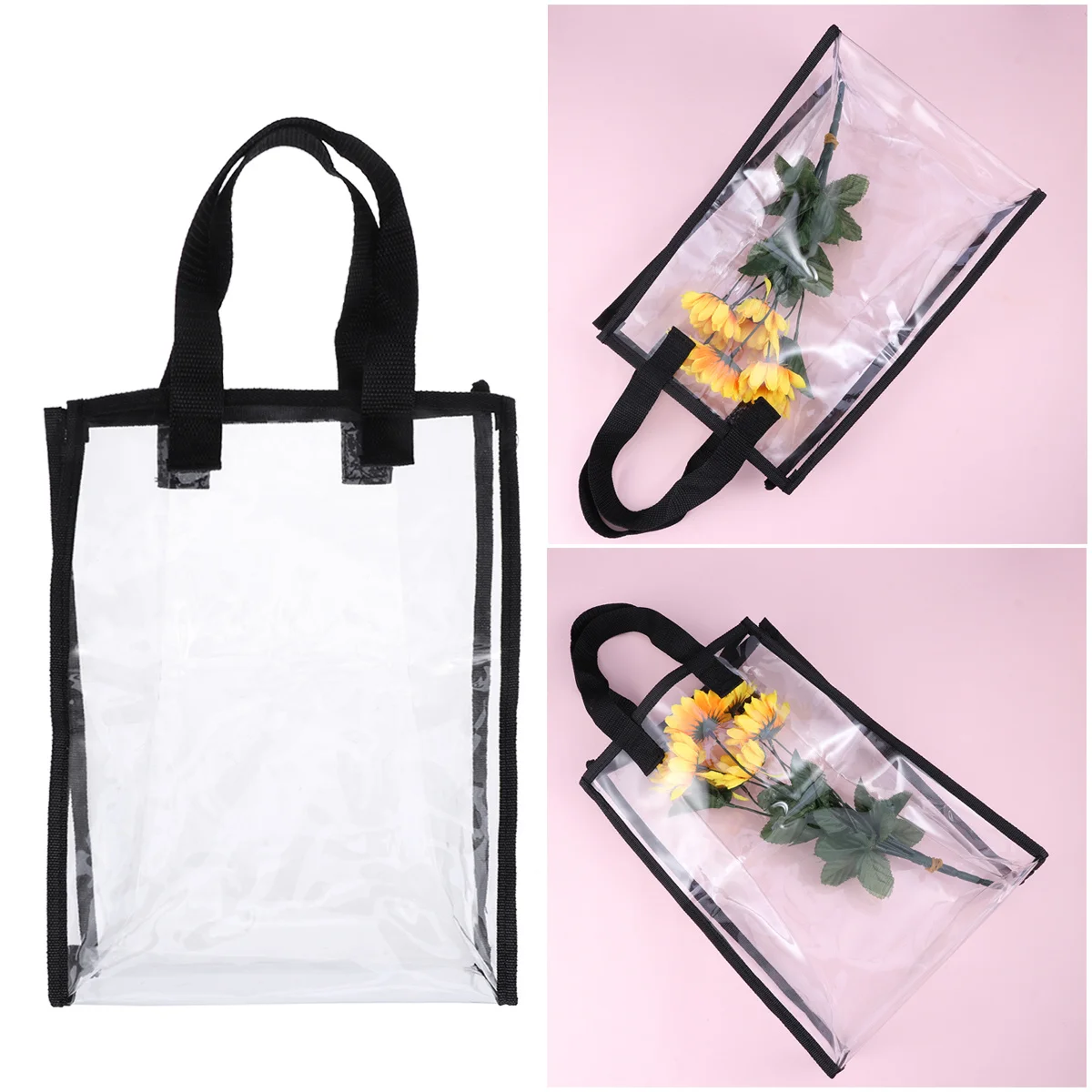 Waterproof Clear Handbag Exquisite Workmanship Transparent Tote Bag Large Capacity Easy Clean Women Fashion Clear Bag