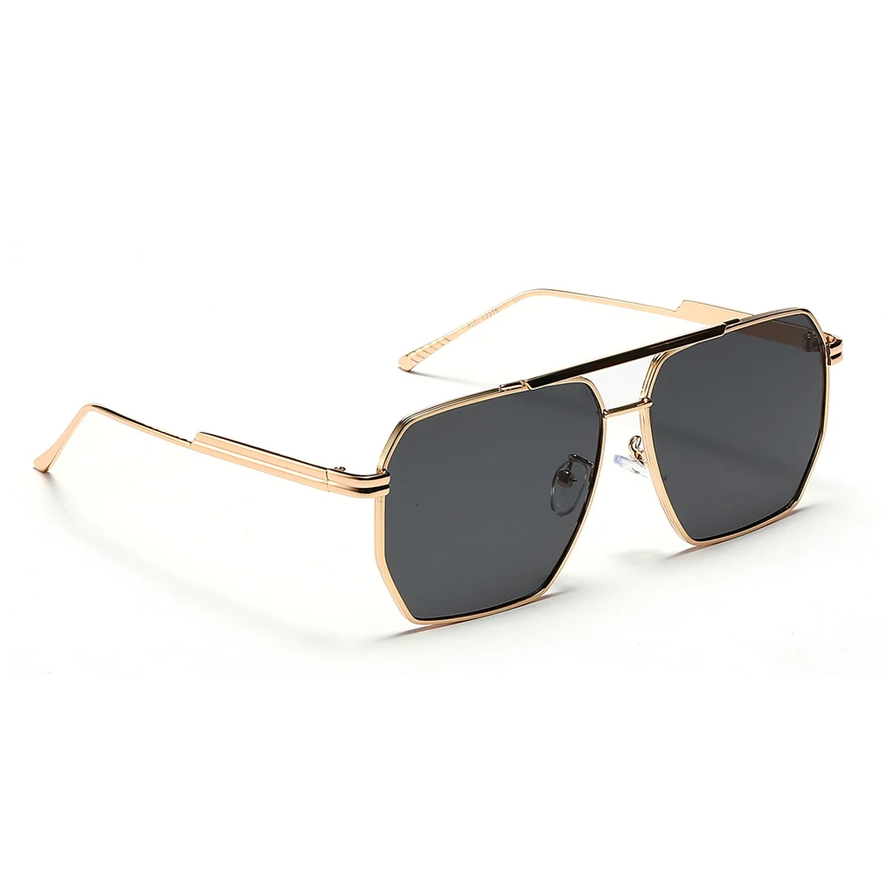 Peekaboo big frame sunglasses for men metal double bridge square sun glasses uv400 women yellow brown 2022 unisex eyewear