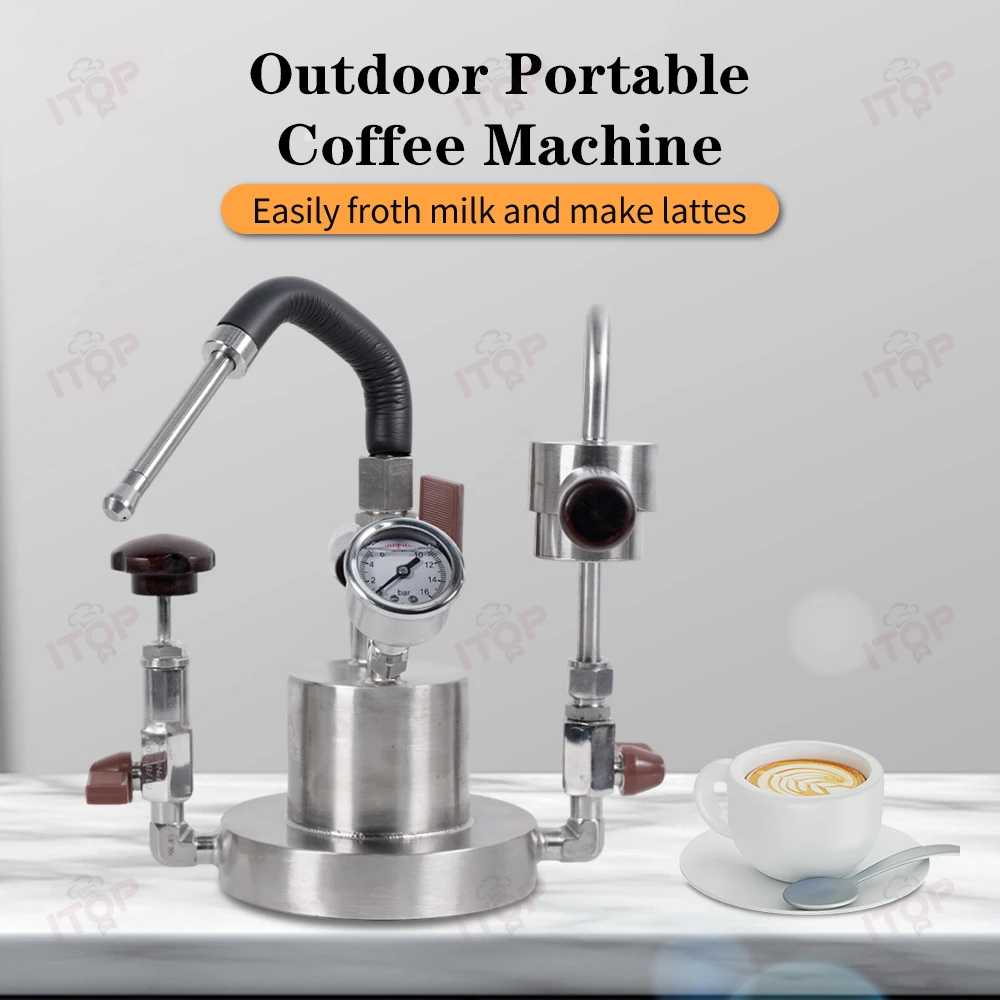 

ITOP IT-CMF-K Outdoor Portable Coffee Machine Extract Coffee and Make Milk Foam 300ml Water Capacity Food-grade Stainless Steel