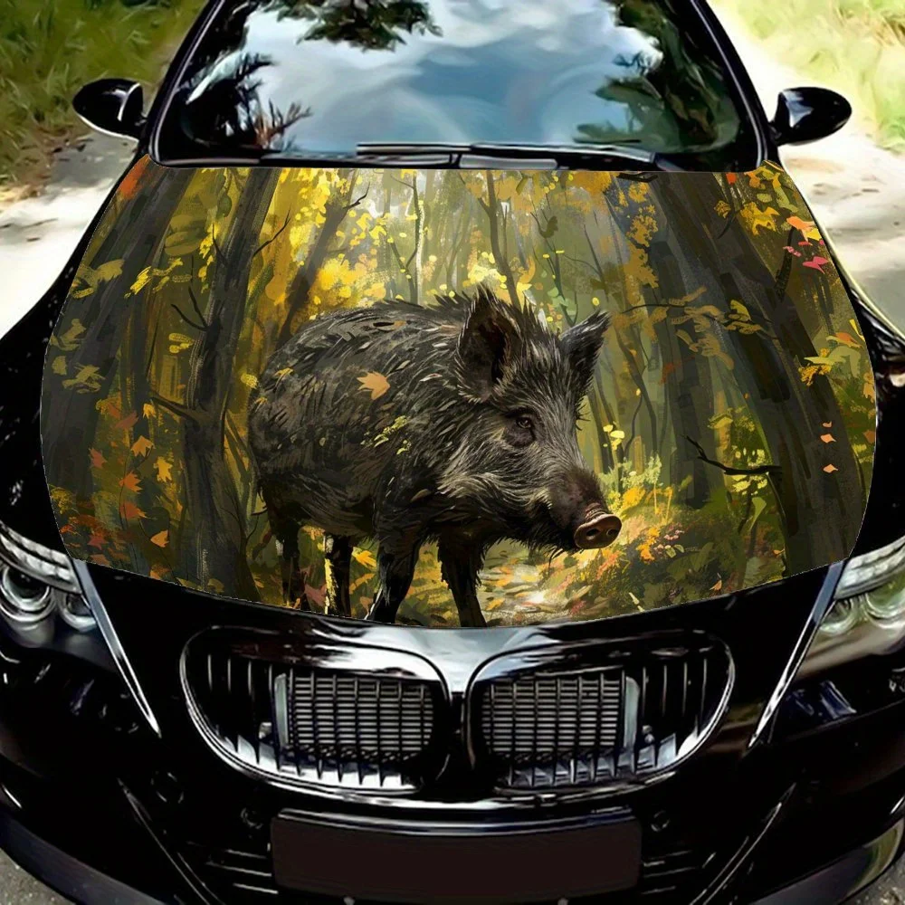 

Виниловая упаковка Wild Boar для прогулок в джунглях, используемая для защитной пленки на капоте автомобиля, водонепроницаемая и устойчивая к царапинам | Идеальный подарок для