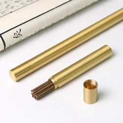 2pcs Antique Pure Copper Incense Tube Line Incense Tube Long and Short Type DIY Home Zen Portable Line Incense Storage Supplies