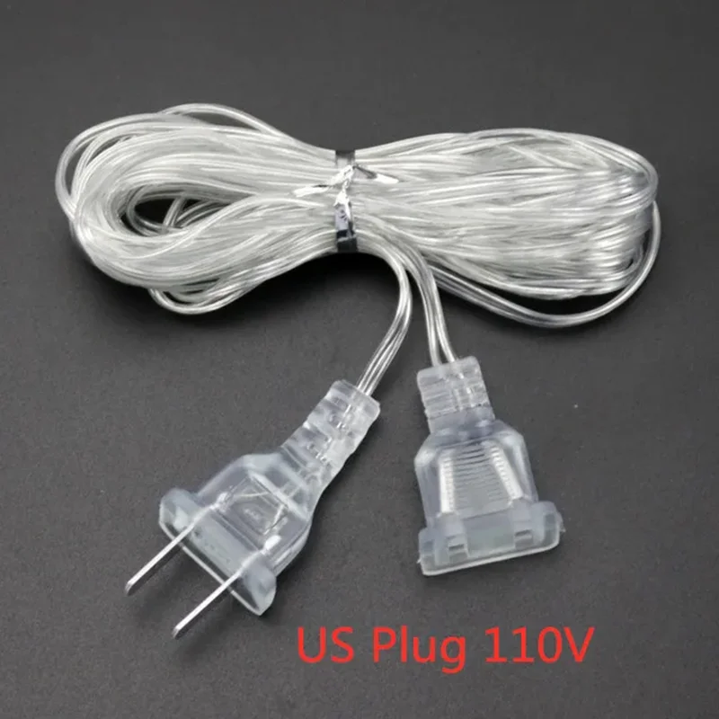 3m EU/US Plug Extension Cable For Home Decoration LED String Light Christmas Wedding Party Curtain Light Plug Extender Wire
