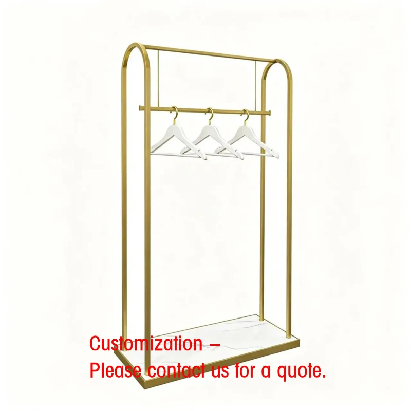 custom.Luxury Golden Clothes Display Rack Metal Display Rack Bridal Shop