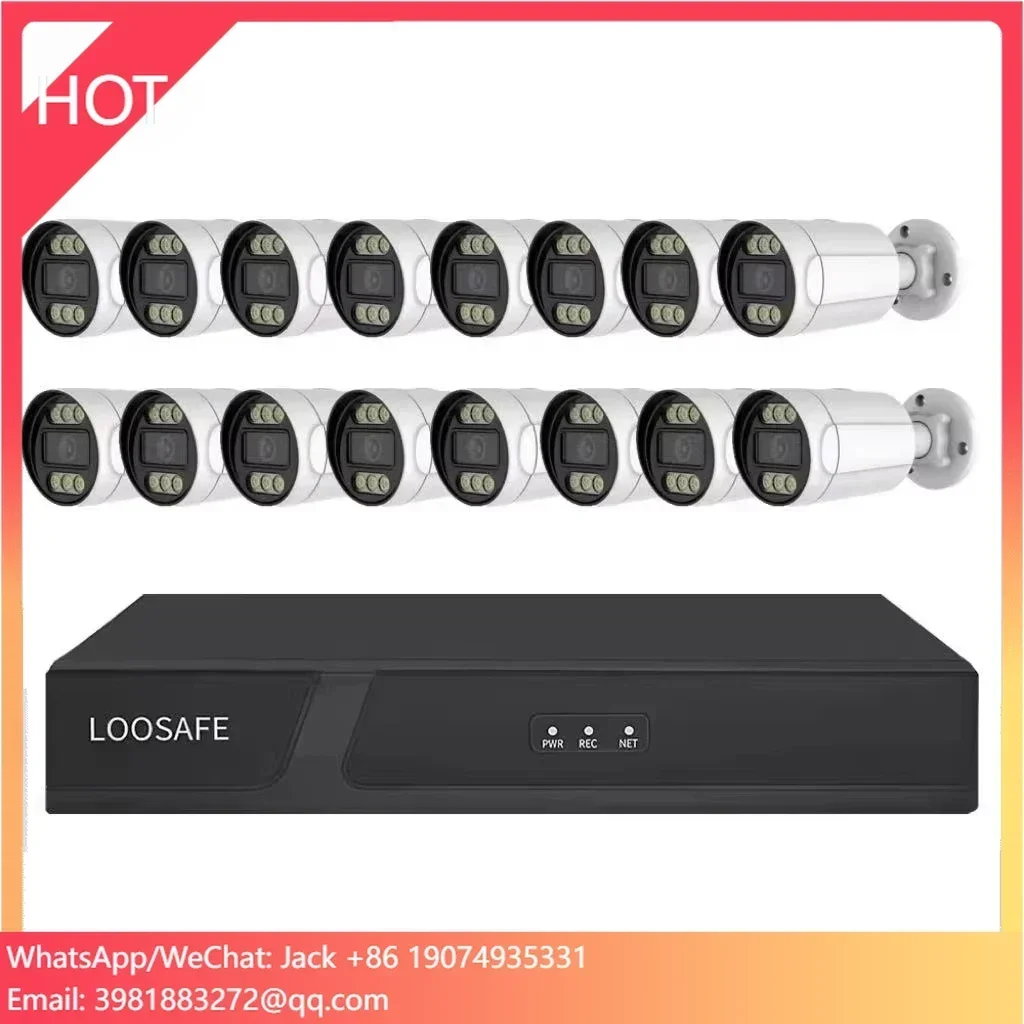 H.265 كاملة السلكية رصاصة Ip66 16 كاميرا Nvr كيت المراقبة الأمنية 5MP Poe 16 قناة نظام كاميرا الدوائر التلفزيونية المغلقة