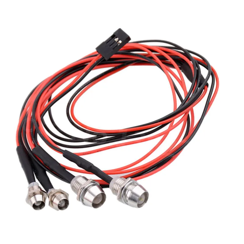 2&4 Metal Lamp LED Lights 3V-7V 3mm 5mm For 1/10 1/8 Nitro Electric Power RC Remote Control Car Indicator External Lights