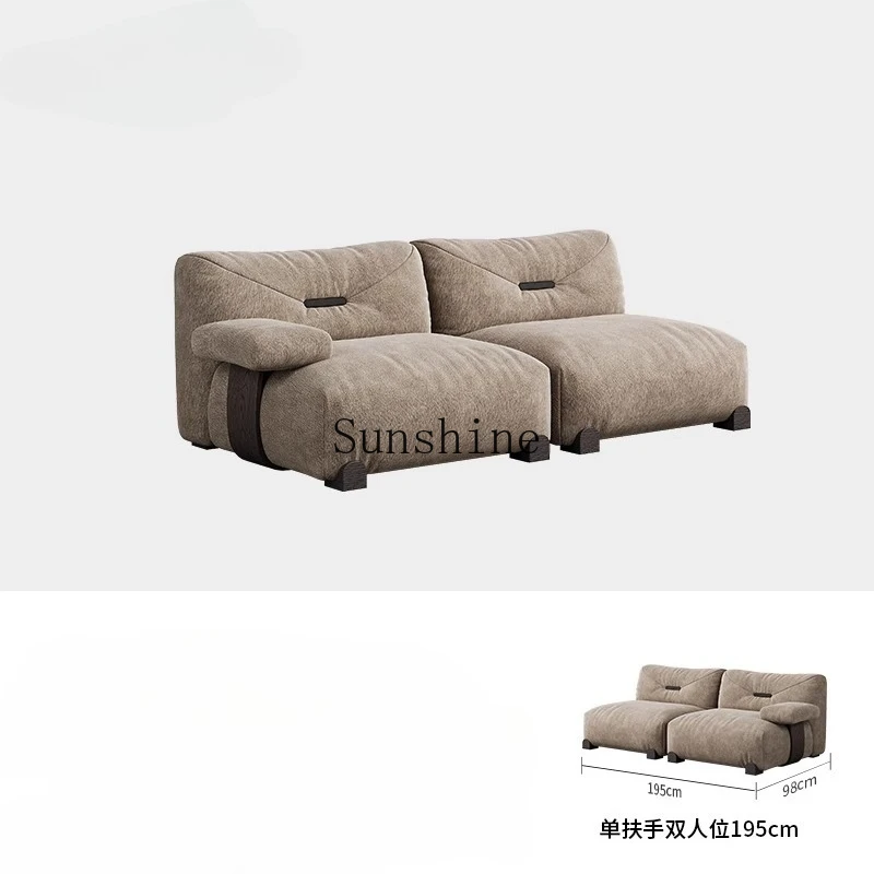 

Medieval straight row fabric sofa retro living room simple chenille sofa