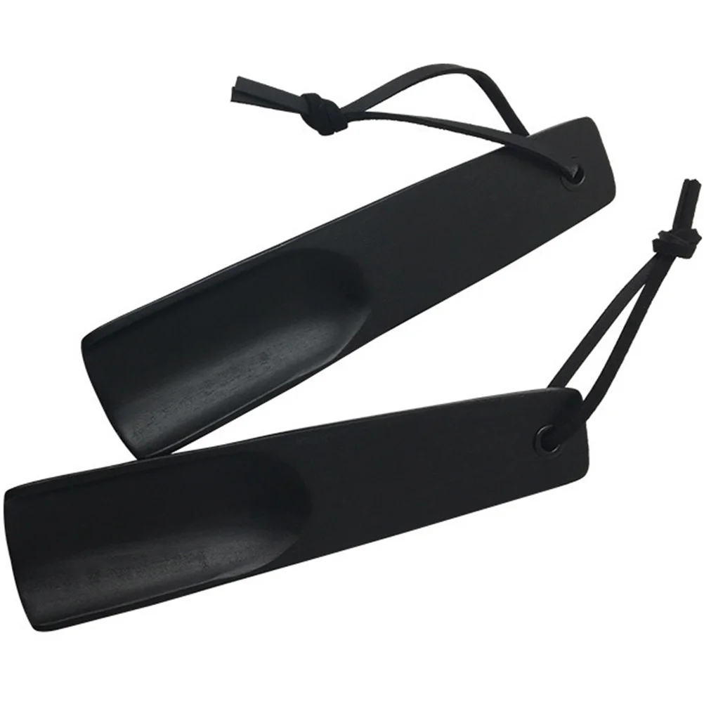 

2pcs Short Wood Shoe Horn Portable For Travel Lightweight Shoe Helper For Men Women Kids Seniors Boots Athletic Shoes