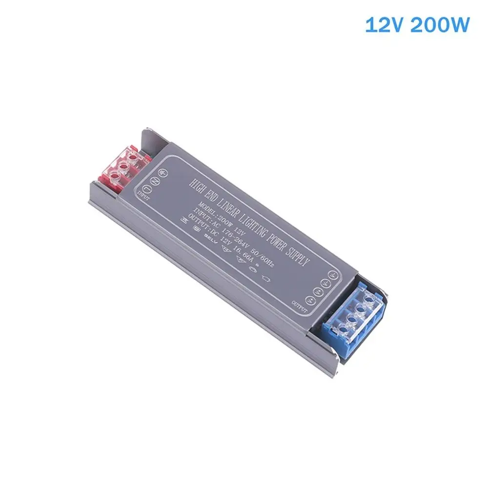 1Pcs DC 12V 24V Switching Power Supply AC100-264V 60-400W LED Light Driver Ultra Thin Aluminum Profile LED Driver Power Supply