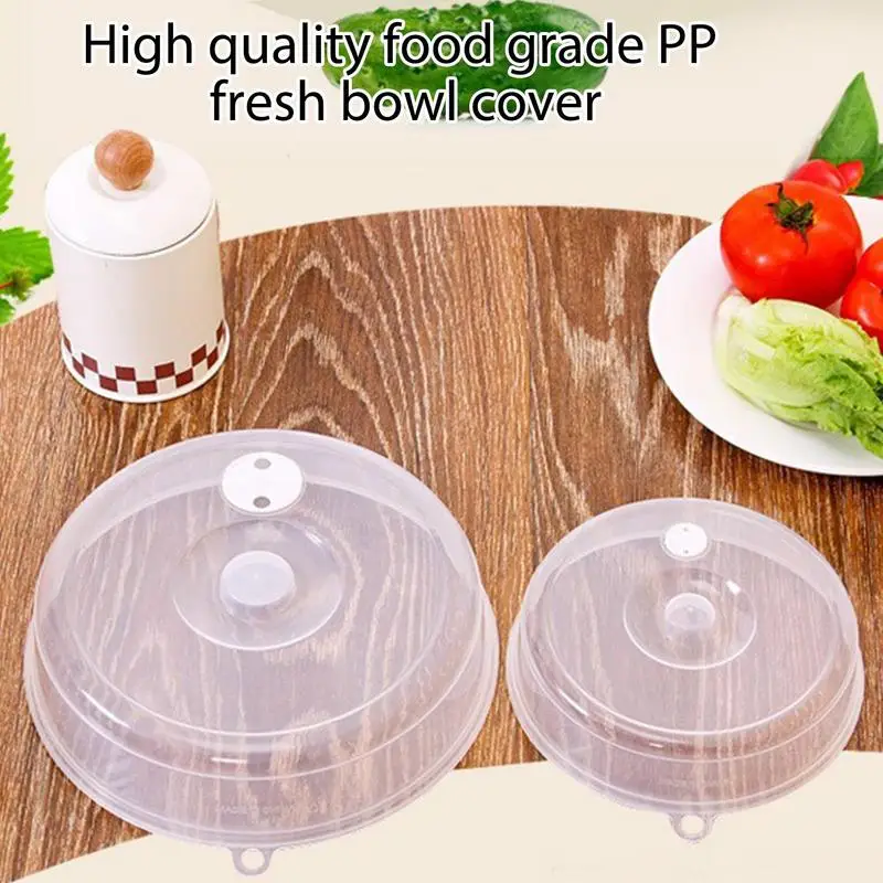 Microwave Dish Cover Transparent Cover Microwave Plate Lid With Vents Vents Anti-Splatter Perforated Transparent Cover For