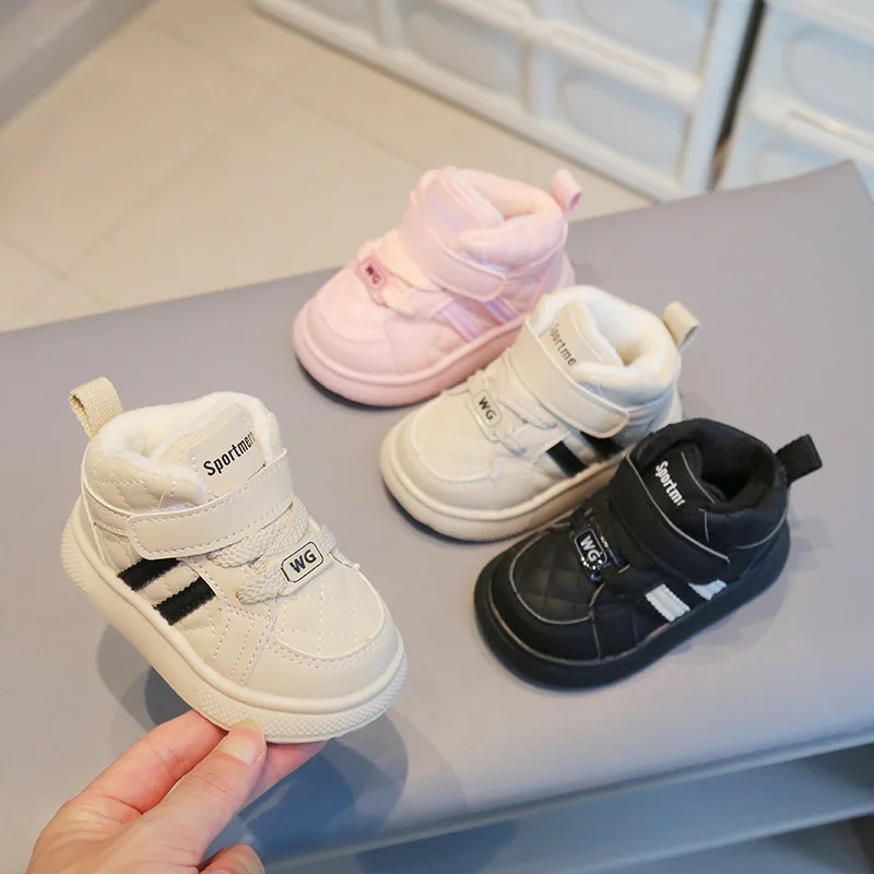 

Girls Cotton Boots Children Plush Thickened Anti-skid Shoe Boys Warm Sports Shoes Baby Soft Comfortable Winter Sneakers
