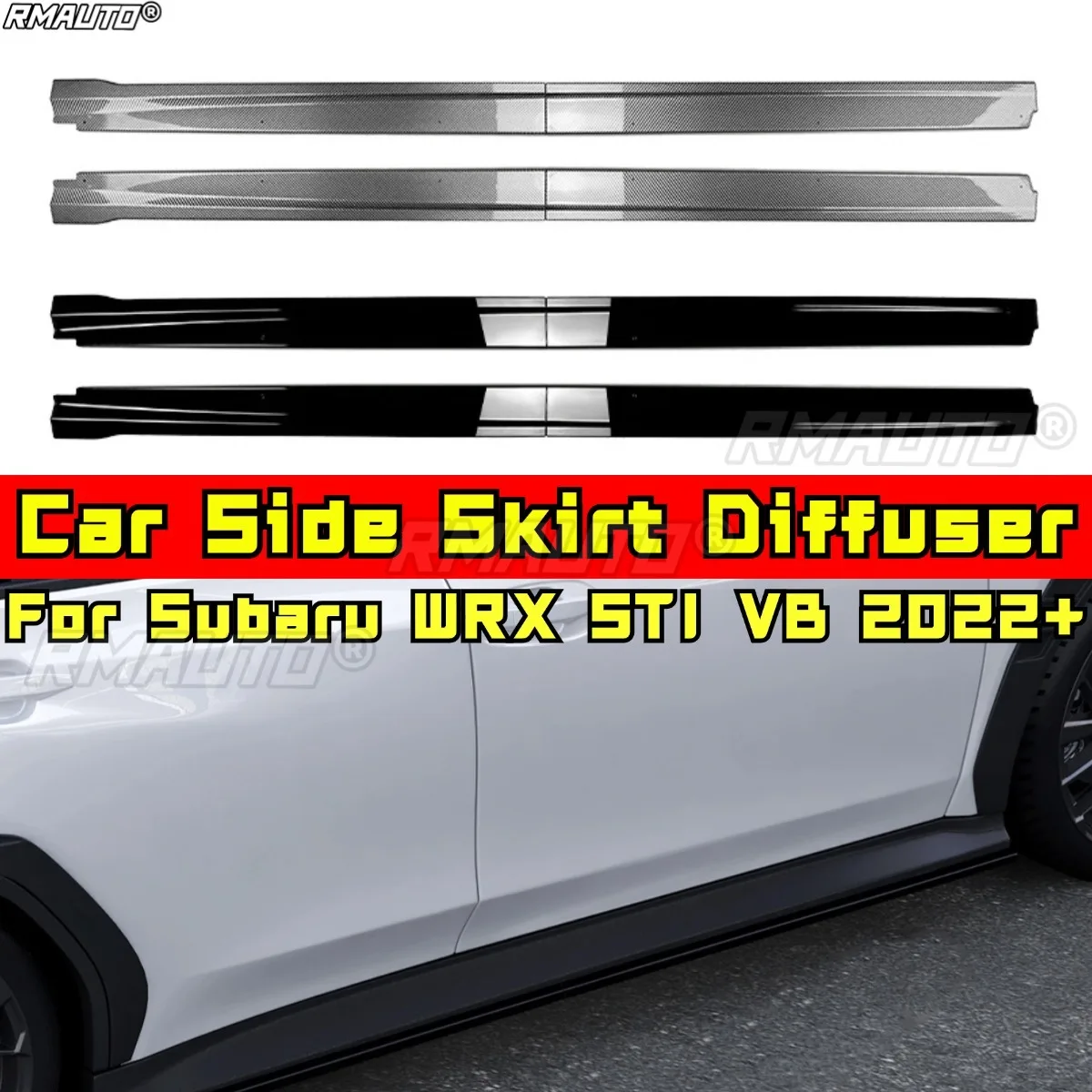 For Subaru WRX STI VB 2022+ Body Kit Side Skirt Diffuser Side Skirt Extension Splitter Lip Spoiler Apron Car Accessories