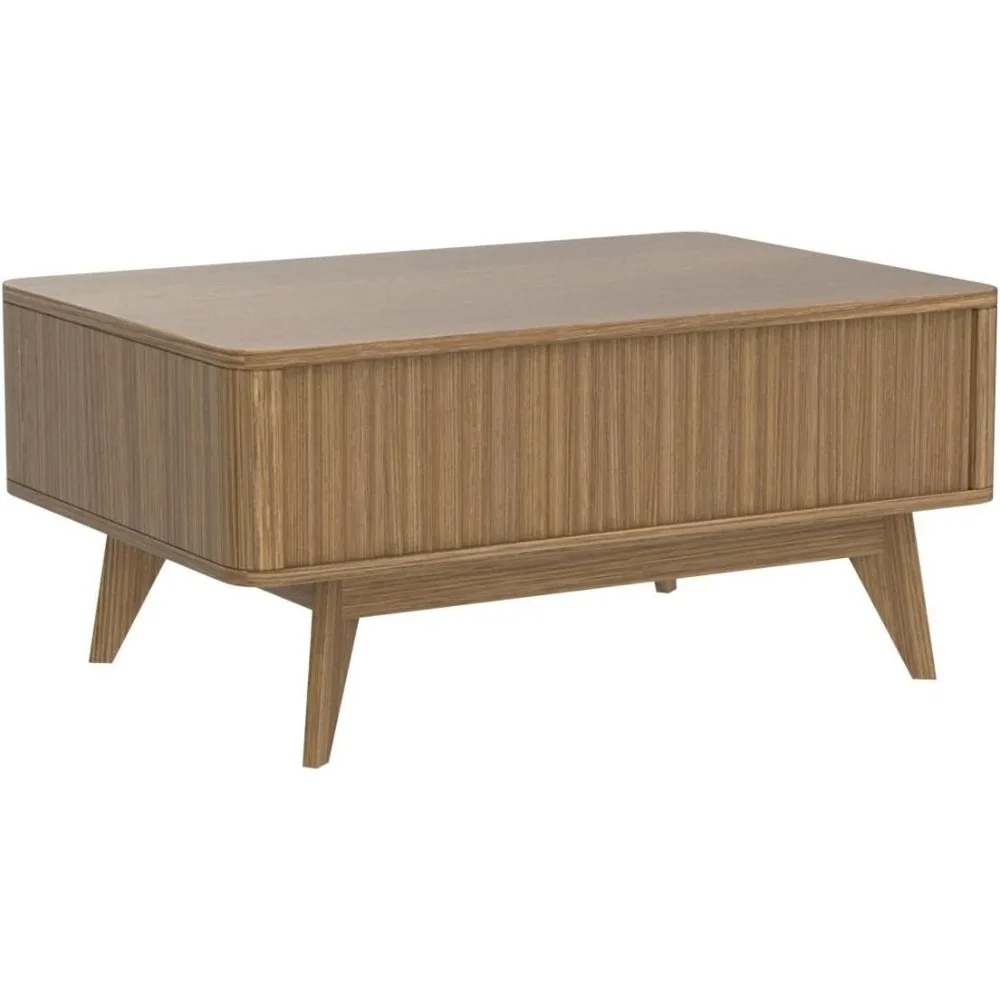 Brooklyn Coffee Table, Lift Top Coffee Tables ,  Center Table Lifting Top & Hidden Storage, Fluted Panel, Rising Pull Up Table