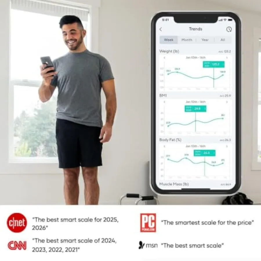 Wyze Smart Scale X Digital Bathroom Scale Navy Body Composition Analyzer; Bmi Body Fat Muscle Mass; Heart Rate Monitor; People