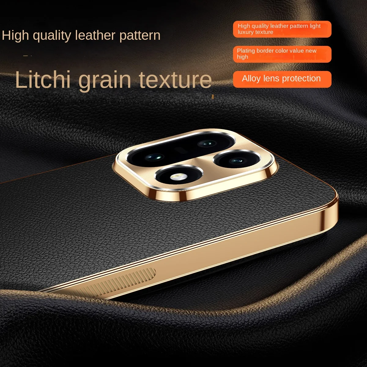 حافظة هاتف جلدية نباتية فاخرة لهاتف OnePlus 15، إطار معدني لحماية العدسات، غطاء مقاوم للصدمات مطلي بالكهرباء #3