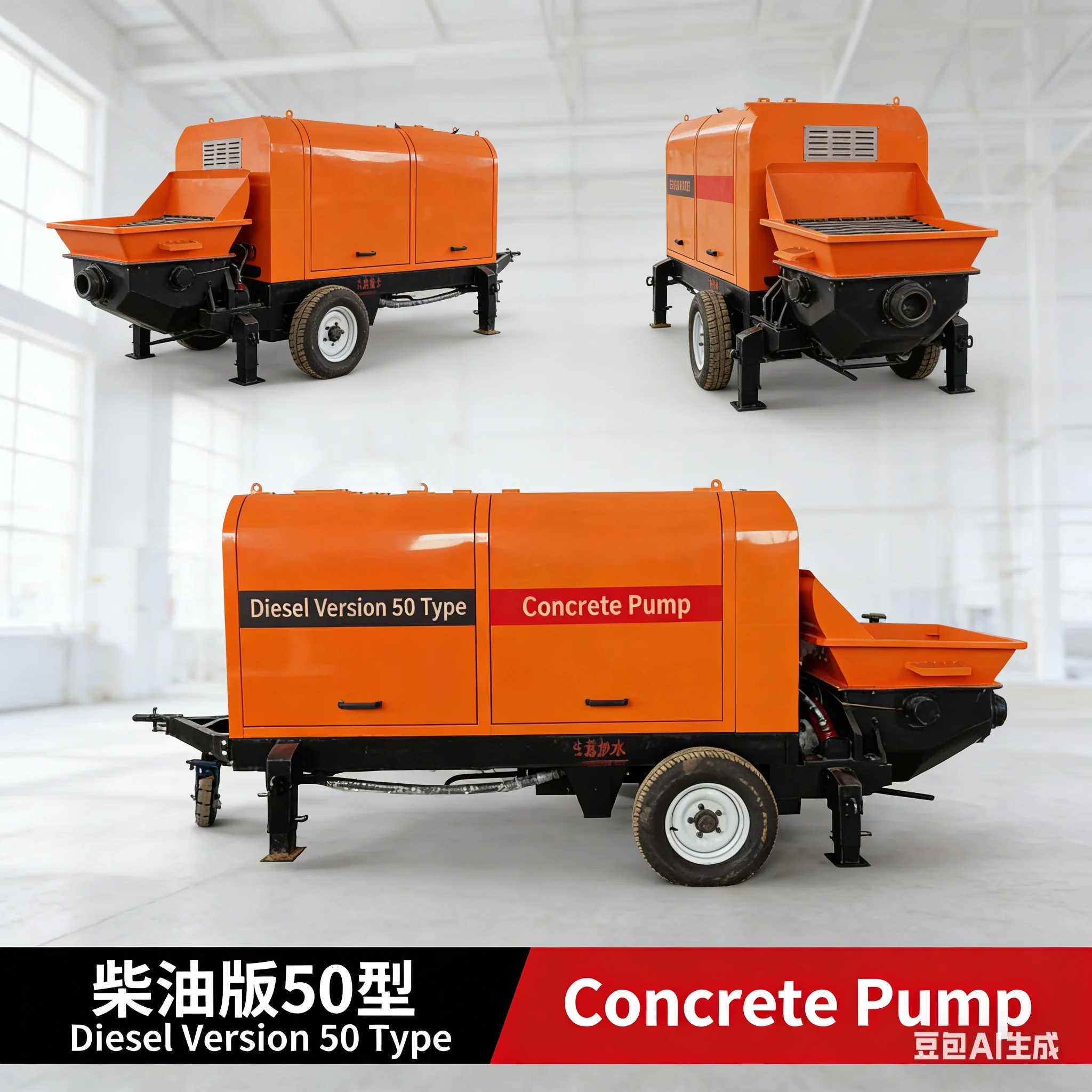 Hot Sale  HBT40C Diesel Customizable 30m/h High Efficiency Concrete Pump Foundation Engineering Tunnel Construction