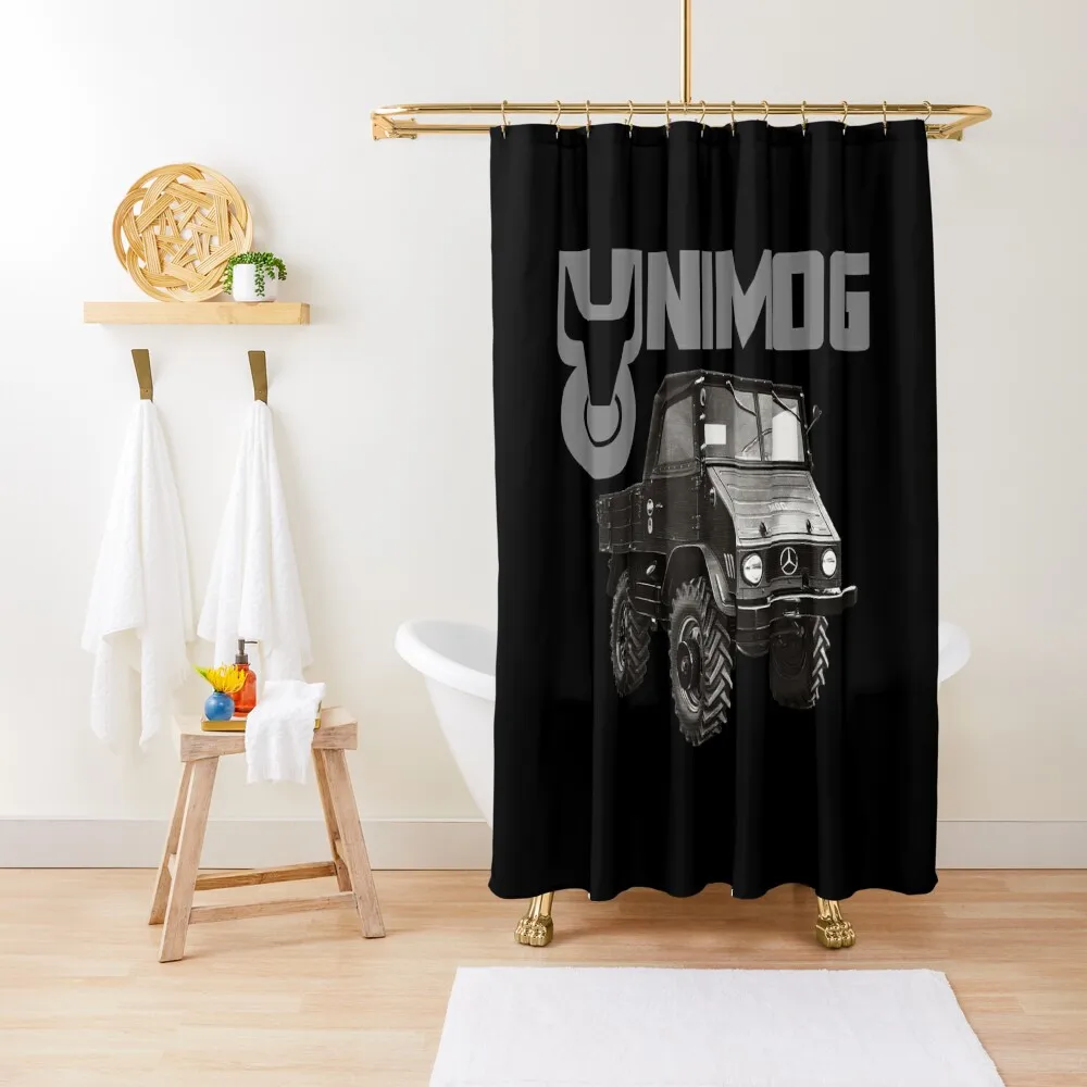 

UNIMOG oldschool (on black) Shower Curtain Cover Bathroom Decor Curtain