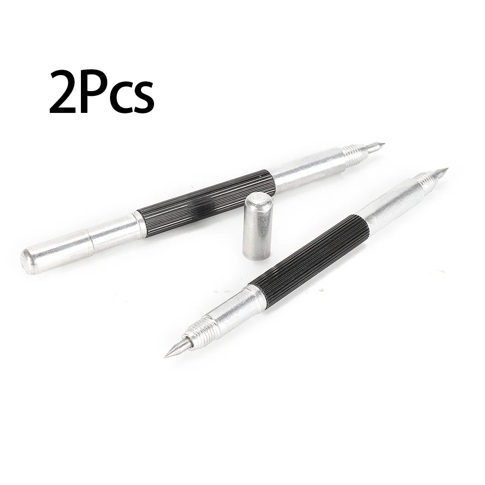 Durable New Practical Scribing Pen Tools Kit Lot Tungsten Carbide Tip 2 Piece Double Ended Lettering Pen Marker