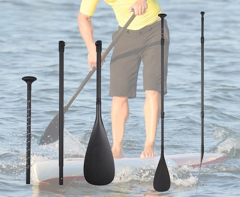 Factory Direct SUP Carbon Fiber Paddle Adjustable Detachable Surf Kayak Paddle for Water Sports