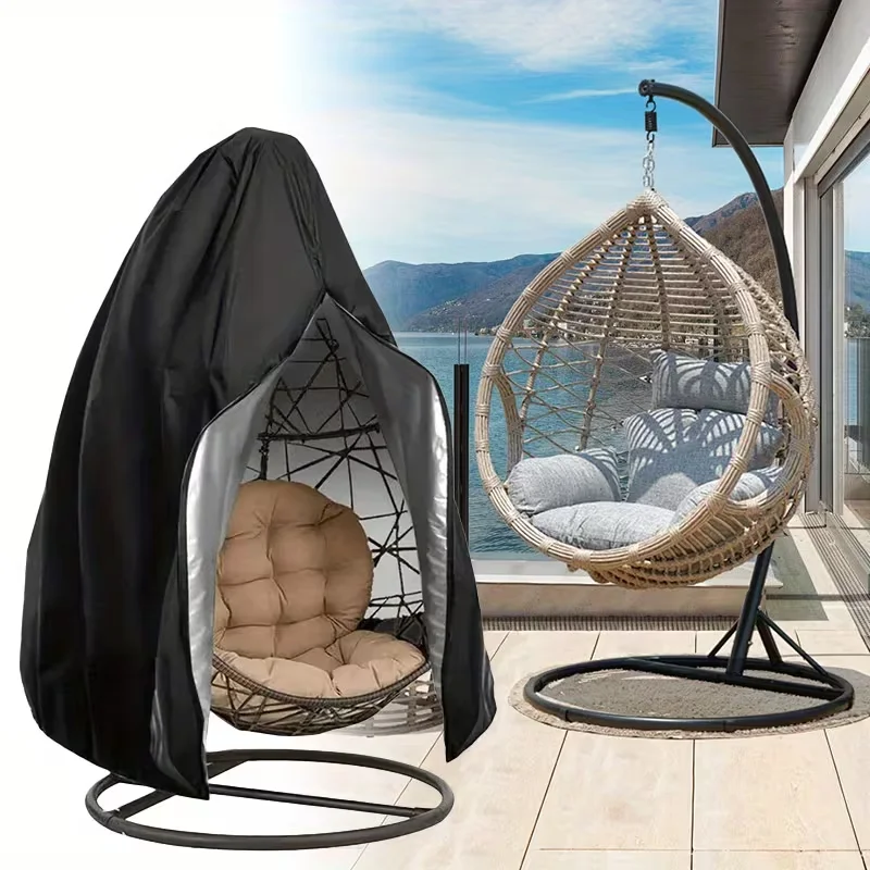 210D Waterproof Outdoor Egg Swing Chair Cover, Durable Weatherproof & Dustproof Protector for Patio, Garden & Courtyard