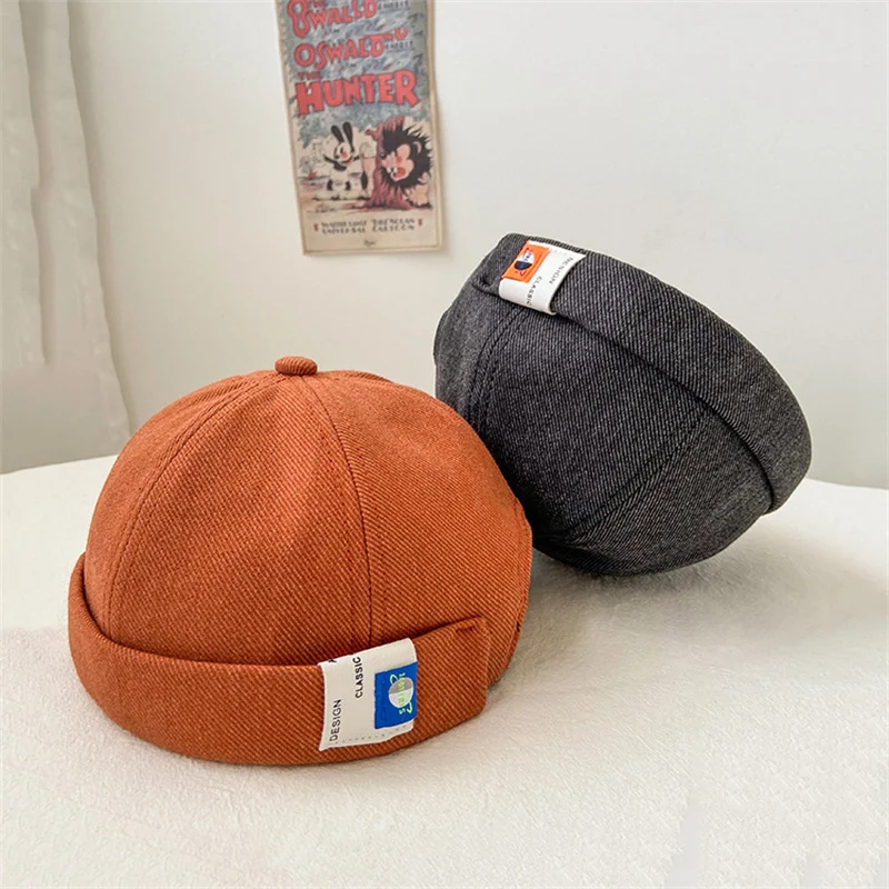 New Design Docker Cap Dome Hat Retro Sailor Brimless Cap Unisex Adjustable Beanie Hats for Men Women Skullcap Bonnet Street Caps