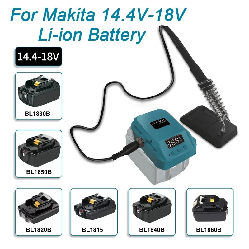 60W Wireless Electric Soldering Iron Station for Makita/Dewalt/Milwaukee 18V 20V Lithium Battery Welding Repair Tool with Stand