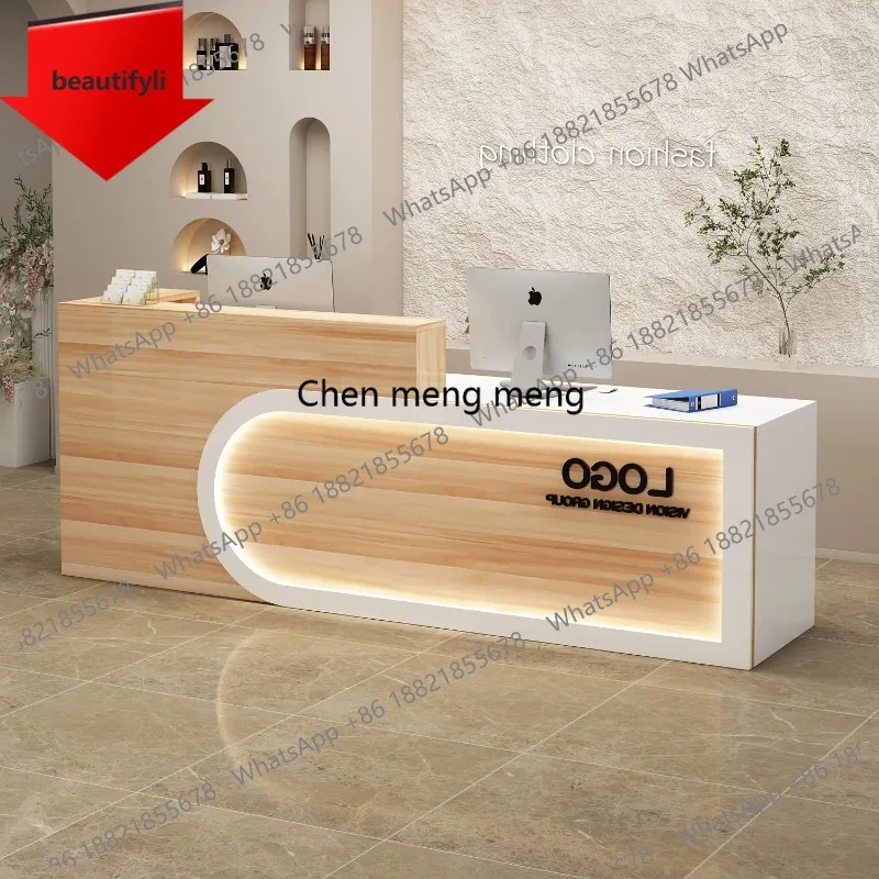 X188 Luxury Reception Desk Business Beauty Salon Pharmacy Reception Desk Modern Hairdressing Coffee Comptoir Caisse Corner Furni