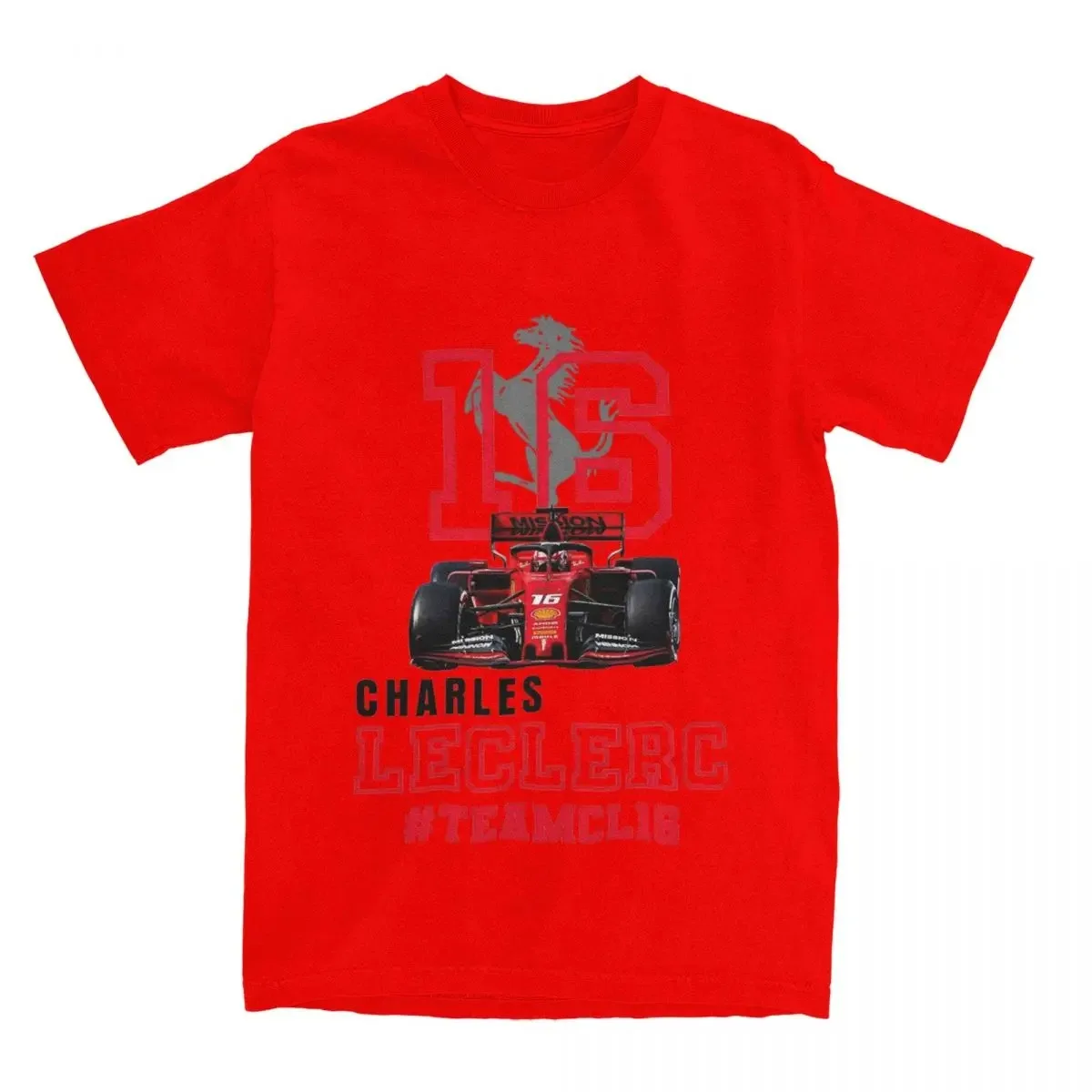 Men Women Charles Leclerc F1 Racer Graphic T Shirt Apparel Novelty 100% Cotton Car Racing T Shirts Tee Clothing Classic