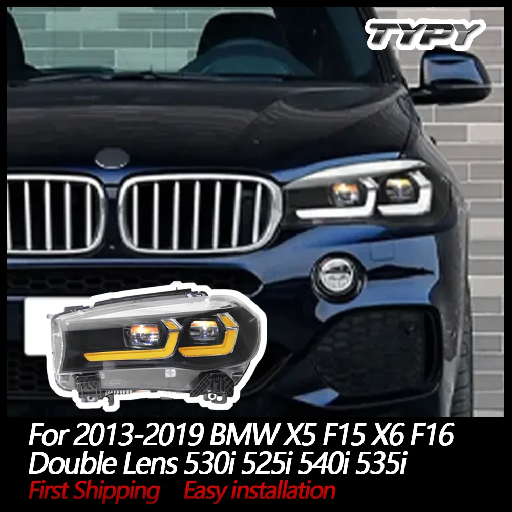 

TYPY Car Accessories For 2013-2019 BMW X5 F15 X6 F16 Headlights Double Lens 530i 525i 540i 535i LED DRL Projector Lens