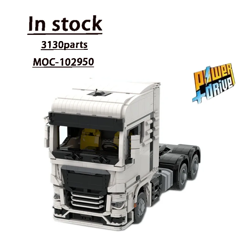 MOC-102950 White New TGX 6x4 City Transport Truck Building Block Model • 3130 Parts Kids Birthday Building Block Toy Gift