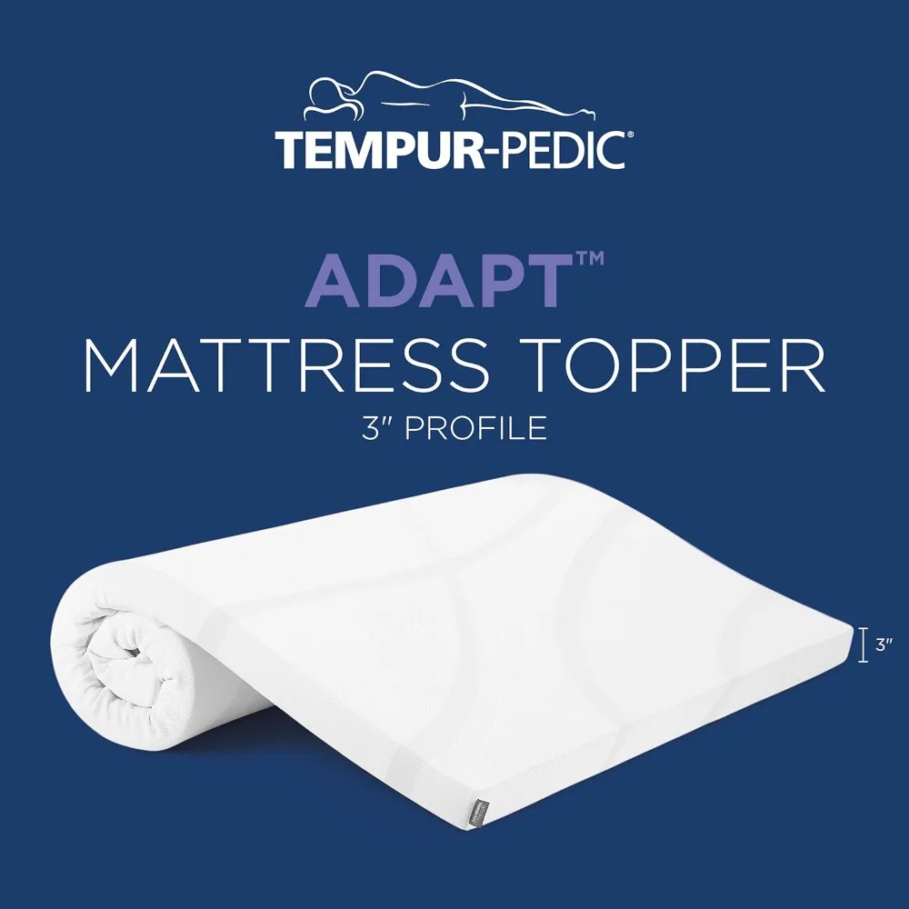 TEMPUR-Adapt Colchón de espuma viscoelástica de 3", doble, blanco