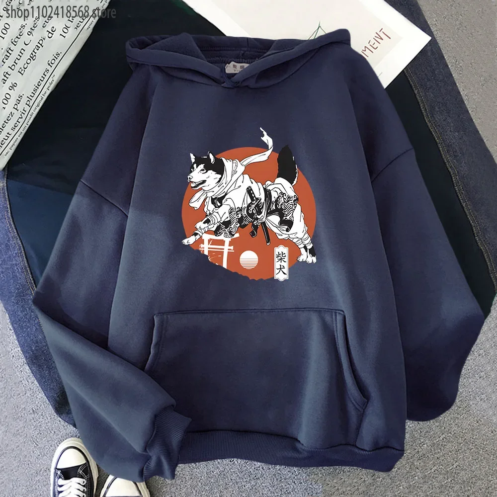 Vagabond Shiba Ronin Hoodies Vrouwen/Heren Cartoon Grappig Sweatshirt Hond Casual Fleece Lange Mouw Sudaderas Winter Vrouwen Kleding